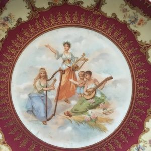 Victorian Carlsbad Austria Decorative Plate Angels